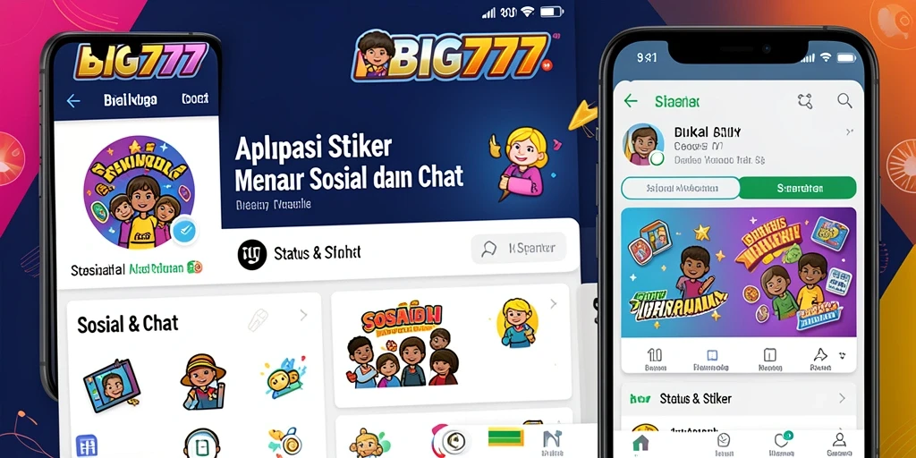 Tampilan antarmuka BIG777 yang menarik dan interaktif untuk stiker.