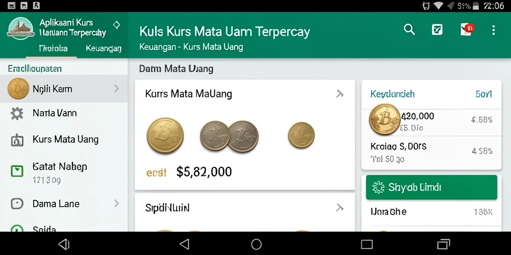 Antarmuka D06 menampilkan informasi nilai tukar mata uang dengan jelas dan terperinci.