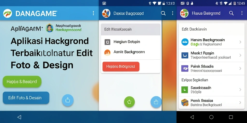 Antarmuka utama DANAGAME menampilkan fitur Hapus Background yang mudah digunakan.