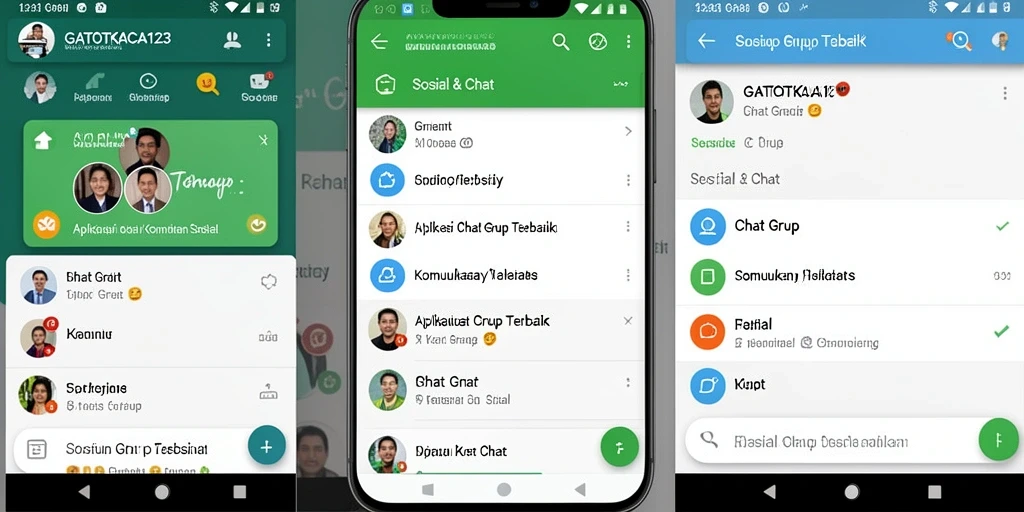 Antarmuka GATOTKACA123 menunjukkan fungsi Chat Grup yang interaktif dan menarik.