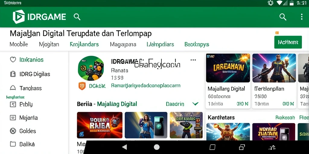 Tampilan antarmuka aplikasi IDRGAME yang modern dan menarik.