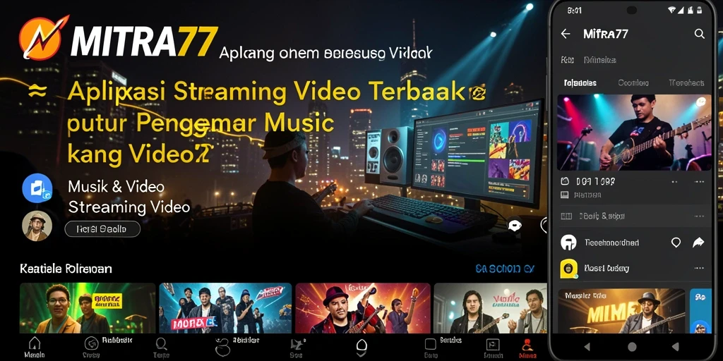 Antarmuka pengguna MITRA77 menampilkan kategori video yang terorganisir dengan baik.
