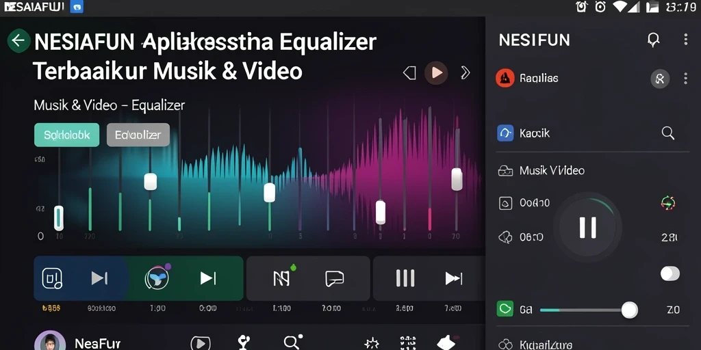 Antarmuka aplikasi NESIAFUN dengan pengaturan Equalizer yang mudah digunakan.