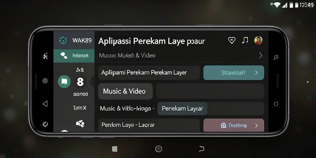 Antarmuka WAK89 yang sederhana dan fungsional untuk perekaman layar.