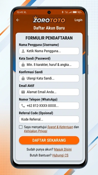 Panduan Lengkap Registrasi Akun Zorototo
